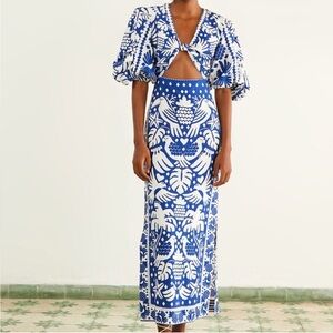 FARM RIO jungle scarf midi dress